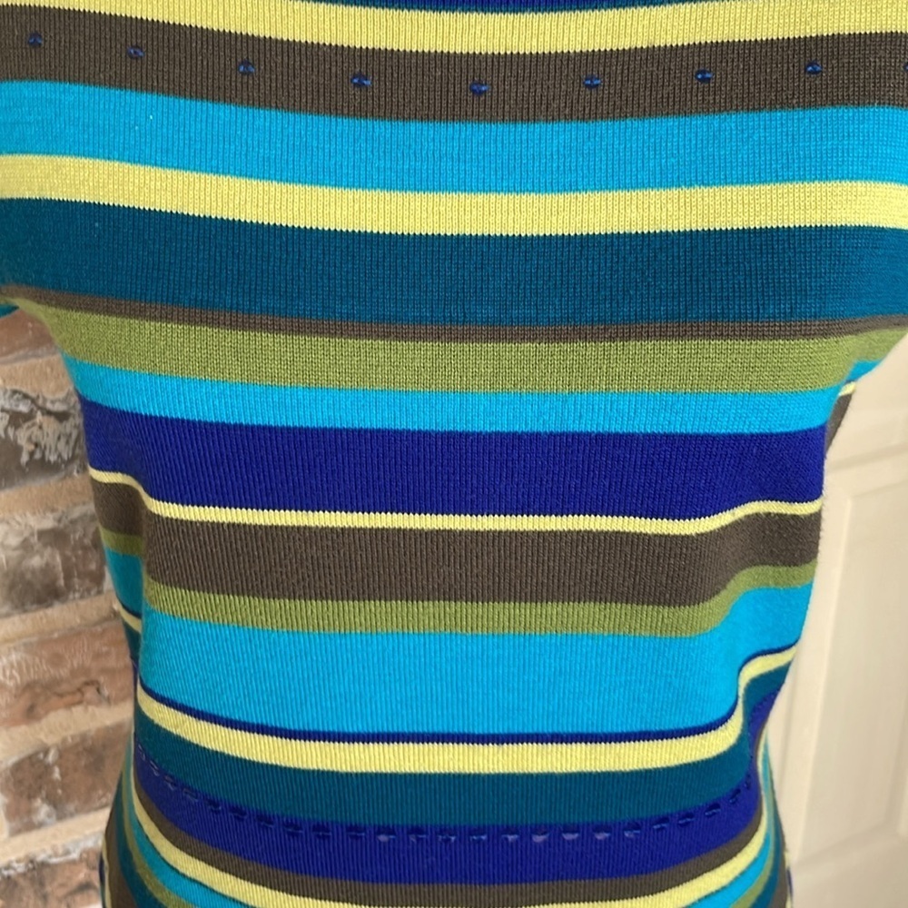 Uniform x John Paul Richard Multi Stripe Top Jewel Tone Y2K - Picture 2 of 6